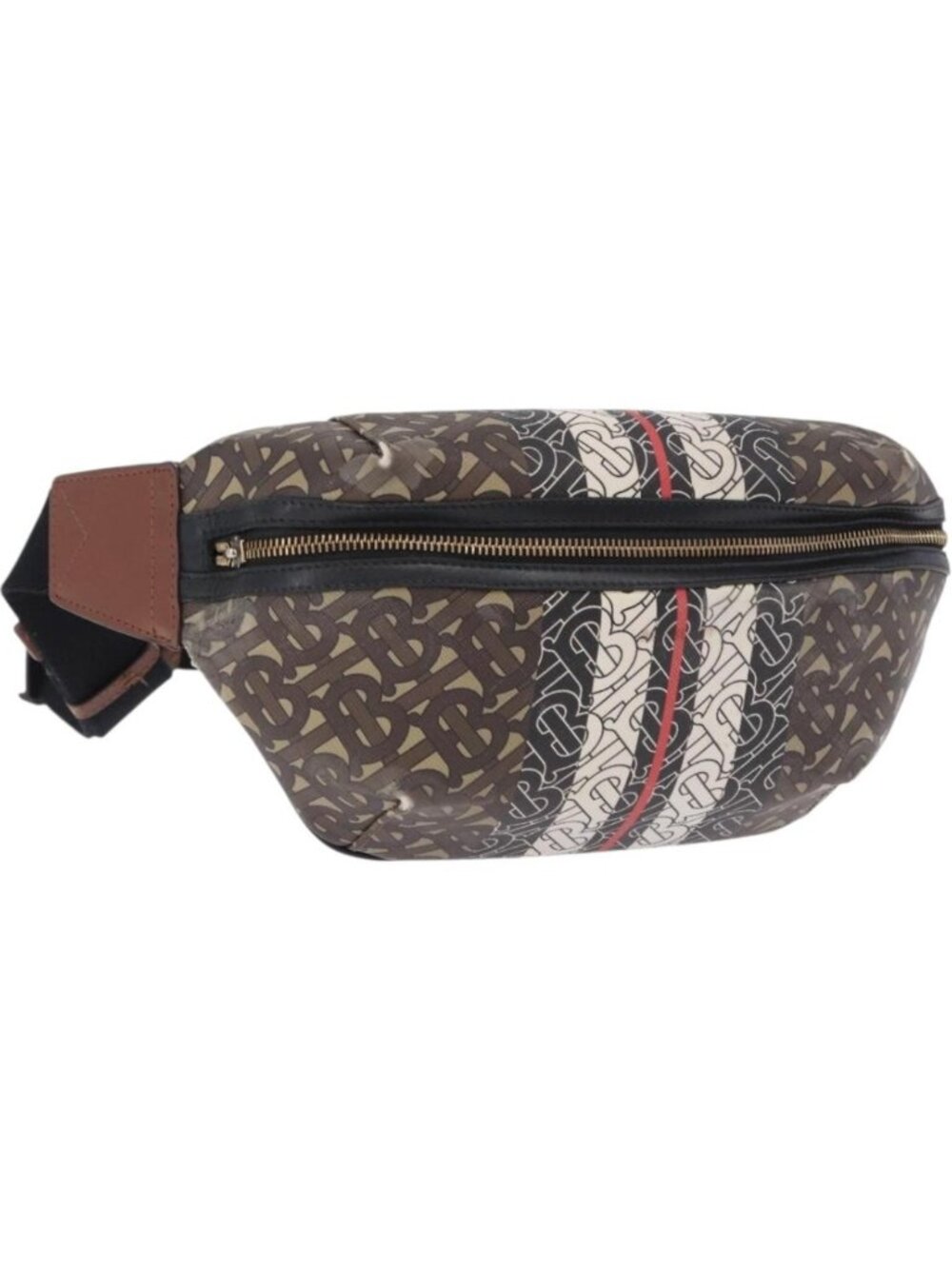 BURBERRY Waist Bag PVC Brown Gold